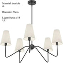 Axyaa Collins Round Chandelier Fabric Branch Pendant Light: Nordic Minimalist Design