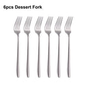 Axyaa 21-Piece Stainless Steel Cutlery Set - Mirror Finish Elegant Tableware