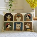 Axyaa Cartoon Cat Retro Cushion with Core Pillow