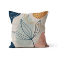Axyaa Beige Linen Flower Cushion Cover 45x45cm Home Decor Pillow Case