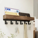 Axyaa Wall Mounted Shelf with Key Holder - Nordic Style Wooden Organizer