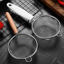Axyaa Stainless Steel Mesh Filter with Wooden Handle - Kitchen Baking Essentials