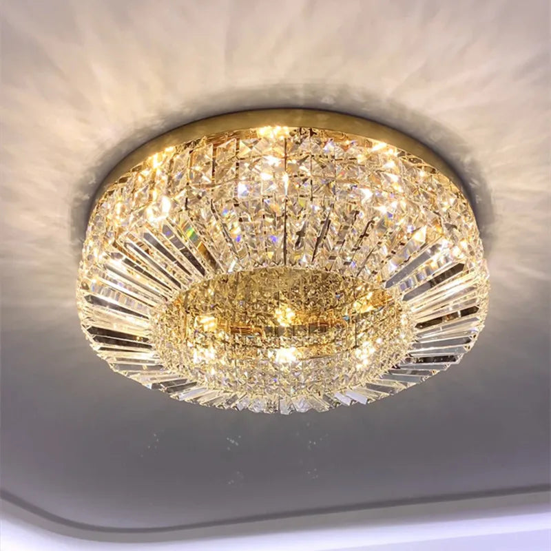 Luxury Axyaa Crystal LED Ceiling Light for Bedroom and Living Room