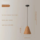 Rattan Retro Pendant Light by Axyaa - Hand-Woven Wooden Farmhouse Dining Light