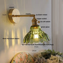 Axyaa Copper Rotatable Pull Chain LED Wall Lamp Glass Flower Stair Light