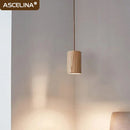 Axyaa Nordic Wood Pendant Light - Single Head LED Lighting for Decorative Ambiance