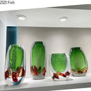 Axyaa Crystal Flower Vase: Bubble Glass Desktop Decoration for Dried or Hydroponic Flowers