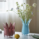 Axyaa Glass Vase Ornament Decorative Flower Vessel Hydroponic Desktop Arrangement