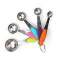 Axyaa Silicone Handle Stainless Steel Measuring Spoon Set, Colorful Kitchen Gadget
