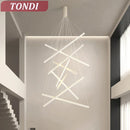 Axyaa LED Ceiling Chandelier: Modern Stair Indoor Lighting Fixture for Home Decoration