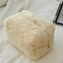 Axyaa Plush Korean Cosmetic Pouch: Large Kawaii Makeup Organizer Bag for Women.