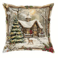 Axyaa Christmas Cabin & Snowman Pillow Covers for Sofa, Bedroom, Car