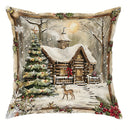 Axyaa Christmas Cabin & Snowman Pillow Covers for Sofa, Bedroom, Car
