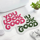 Axyaa Cute Microfiber Bath Mat - Slip-Resistant & Washable Funny Shower Rug