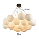 Axyaa White Bubble Glass Chandelier Ball Pendant Lamp for Home Decor