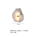 Axyaa Marble LED Wall Lamp Copper Sconce for Parlor Bedroom