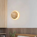 Axyaa LED Wall Light Yellow Travertine Stone Bedside Lamp for Bathroom Mirror