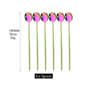 Axyaa 6pcs Stainless Steel Ice Cream Spoons Set for Bars Kitchen