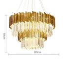 Axyaa Art Deco Crystal Tier Chandelier for Dinning Room