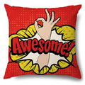 Axyaa Soft Plush POP Comic Portrait Cushion Cover - Home Decor Pillowcase