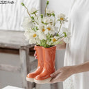 Axyaa Ceramic Boots Vase for Floral Arrangement and Home Decor