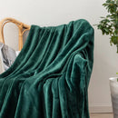 Axyaa Cozy Forest Green Fleece Throw Blanket - Large, Super Soft & Warm