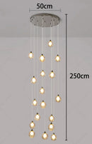 Axyaa Crystal Chandelier Stair Pendant Lamp Living Room Lights