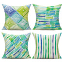 Axyaa Geometric Brushstroke Pattern Cushion Covers - Colorful Design for Sofas, Bedrooms, Cars
