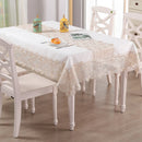 Axyaa Luxury White Lace Tablecloth Rectangle Waterproof Table Cover Dining Wedding