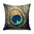 Axyaa Peacock Print Linen Cotton Pillow Cover for Home Decor & Sofa Accent