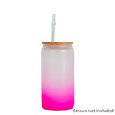 Axyaa Gradient Glass Cup with Lid - High Borosilicate Juice Beer Milk Bubble Tea Cup