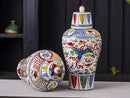 Axyaa Yuan Blue White Ceramic Wine Bottle Vase Decoration Ornament