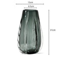 Axyaa Thick Crystal Vase Green Glass Flower Pot Home Décor Arrangement Accessories