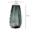 Axyaa Thick Crystal Vase Green Glass Flower Pot Home Décor Arrangement Accessories