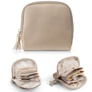 Axyaa Tassel Cosmetic Bag Mini Organizer Solid Color Jewelry Storage Bag