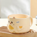 Axyaa Cartoon Cat Ceramic Stacked Cups - 300ML Creative Home Decoration