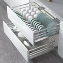 Stainless Steel Rack with Slide Rails for Kitchen Cabinet Organization by Axyaa