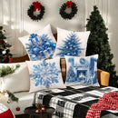 Axyaa Blue Gift Box Stove Pillowcase - Home Room Decor & Sofa Cushion Cover
