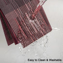 Axyaa Red Vinyl Woven Placemats - Set of 10 - Non Slip Heat-Resistant Table Mats