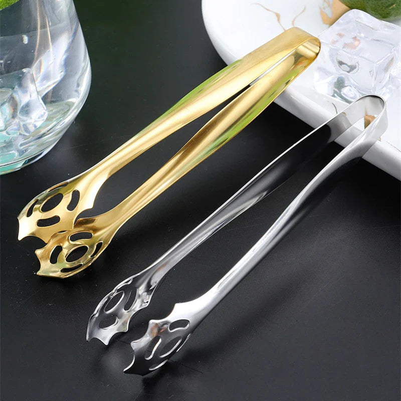 Axyaa Stainless Steel Ice Cube Coffee Sugar Tongs Barbecue Kitchen Utensils