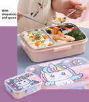 Axyaa Kids Stainless Steel Leak-Proof Bento Lunch Box with Spoon