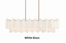 Axyaa Gold Silver Glass Tube Chandelier - Elegant Pendant Light for Dining Room