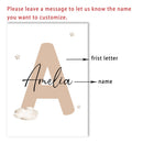 Axyaa Custom Bear Canvas Print with Personalized Name for Nursery Wall Art