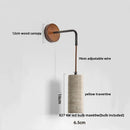 Axyaa Yellow Travertine LED Wall Sconce | Adjustable Plug-In Stair Light Fixture