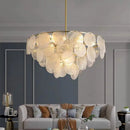 Axyaa Green Glass Crystal Chandelier Elegant Vintage Pendant Lighting for Home