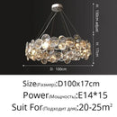 Axyaa Luxury Crystal Chandelier LED Pendant Lamp Home Decor Lighting