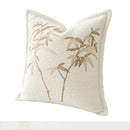 Axyaa Luxury Bamboo Embroidered Sofa Cushion 45x45cm Handmade New Chinese Style