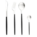 Axyaa Gold Cutlery Set: 4Pcs Stainless Steel Flatware Knives Forks Spoons Teaspoons