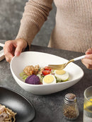 Axyaa Triangular Ceramic Salad Bowl, Microwave Safe & Creative Fruit Tableware