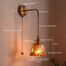 Axyaa Glass Copper LED Wall Lights for Home Decoration Restaurant Living Room